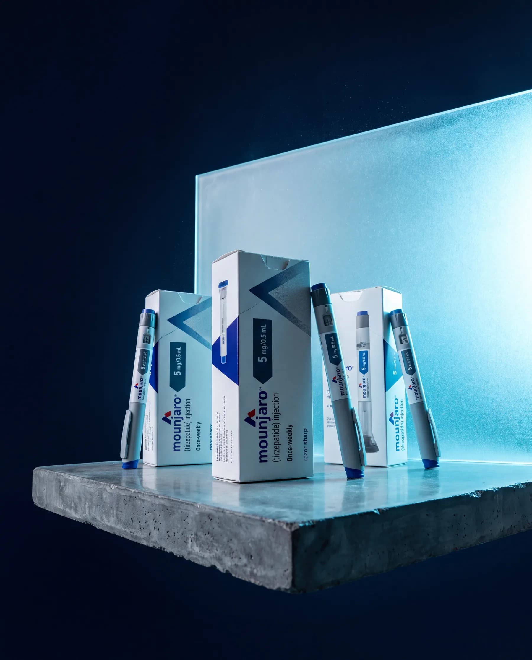 Mounjaro KwikPen cartons and injection pens